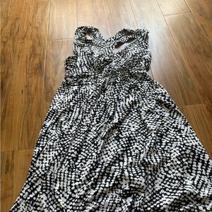 Soma Black and White Printed Midi Dress